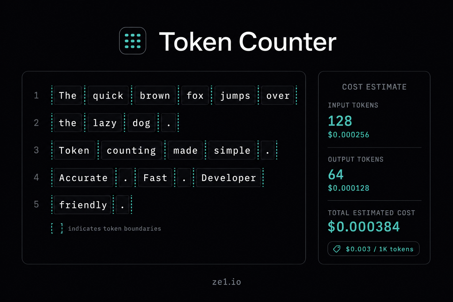 Free Token Counter for GPT-5, Claude & More | ze1